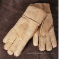 Durable and warmth double face leather gloves/mitten